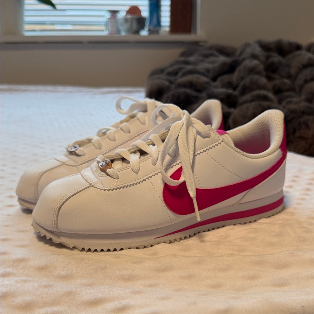 Nike Cortez Sneakers with Hot Pink Swoosh